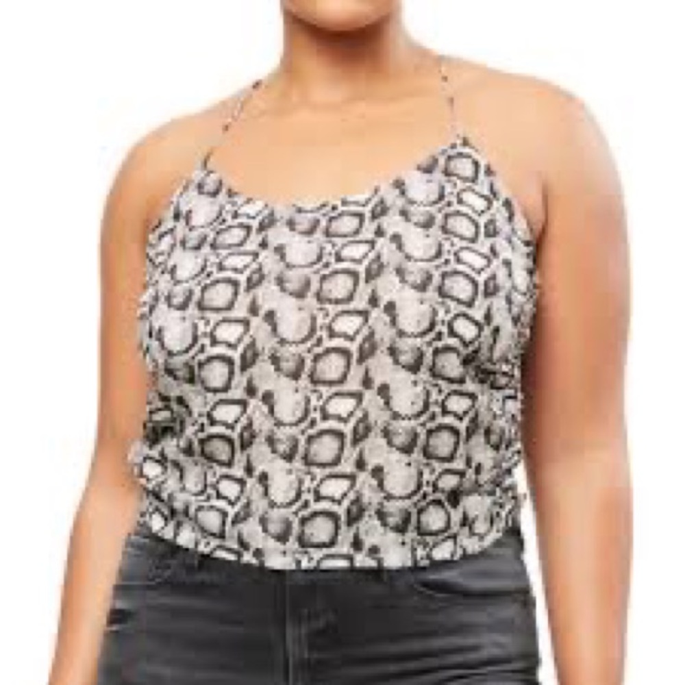 Good American Snakeskin Ruched Cami